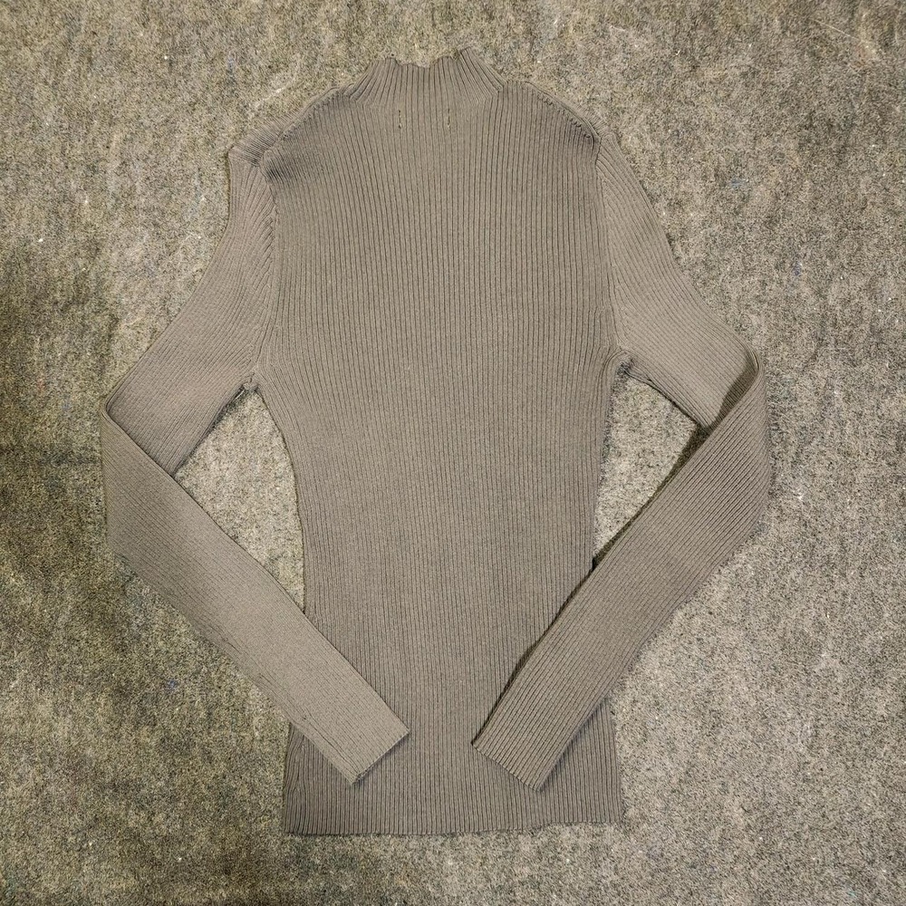 HM Grey Ribbed Long Sleeve Turtleneck Mock Neck Knit Sweater Top Womens Small
